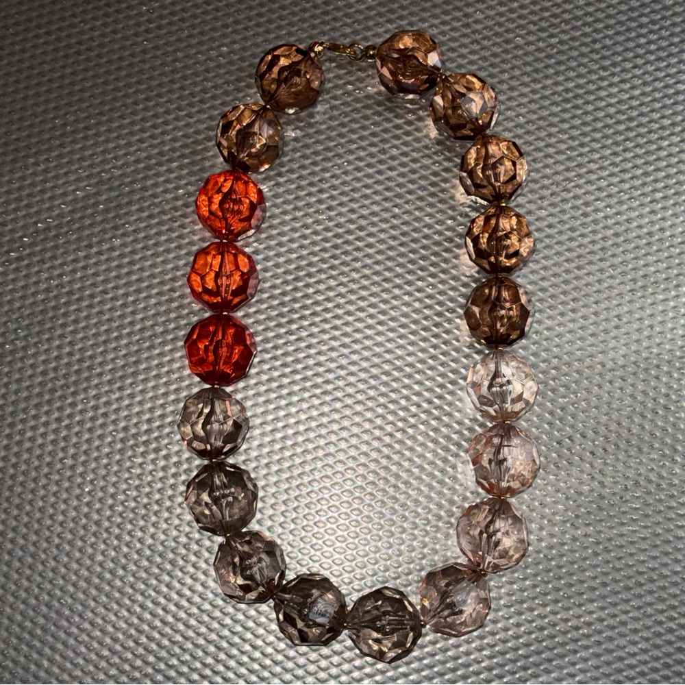 Florian multicolor pink faceted large bead necklace - Picture 3 of 5